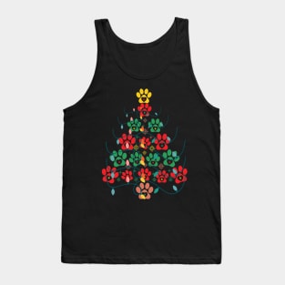 Christmas Tree Dog Paw Tank Top